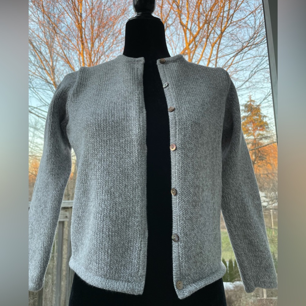 L.L.Bean cardigan sweater. Marble gray. XS Petite